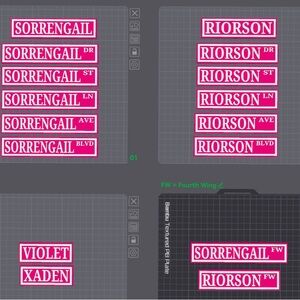 Fourth Wing bookshelf signs